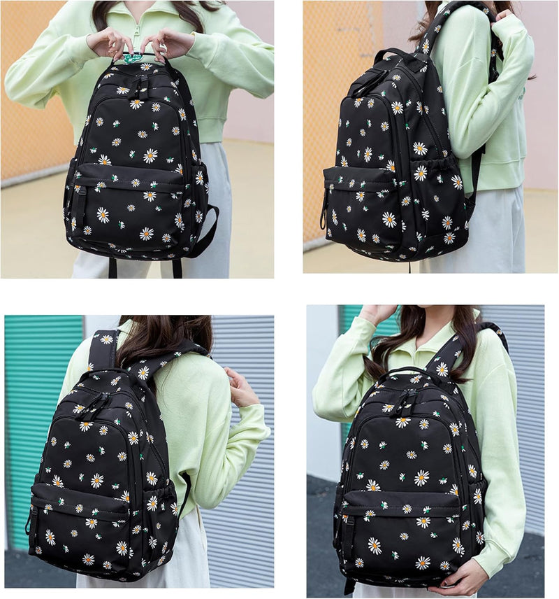 Mfikaryi Cute Cat Casual Daypack Teens Elementary School Backpack Students Bookbag for Girls Boysâ€¦
