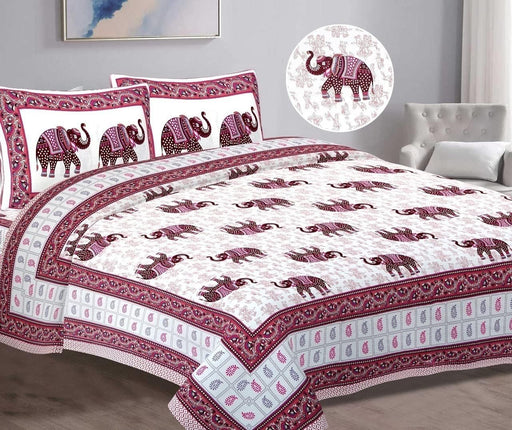 SUFAYA FAB Printed Indian Sanganer Cotton Premium Big Size Bedsheets for Modern Look(108x108) inches,Pillow (17x27) inches