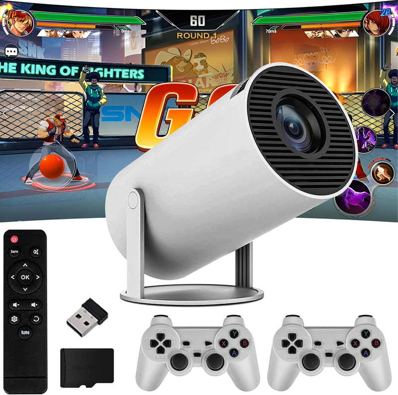 Toshionics Smart HD Projector with Android, 120 ANSI Lumens, 180 Rotatable Design 4K Portable Projector, WiFi & Bluetooth Projector, 130 Inches Display, Big screen Experience With 360 Sound - HY310