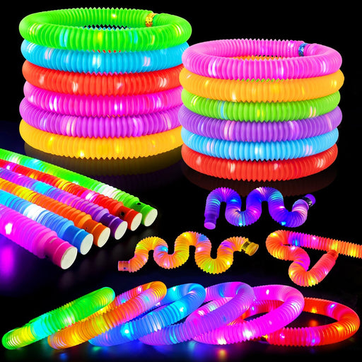 Pop Tubes Sensory Fidget Fine Motor Skill Toys (6PCS LED Pop Tube) - 6PCS LED Pop Tube