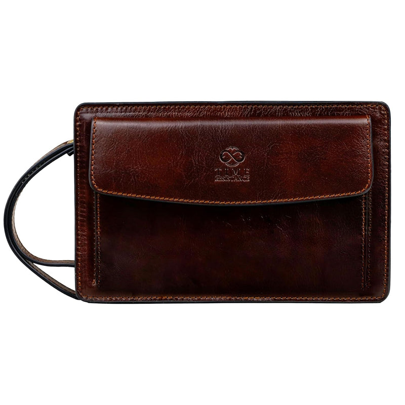 Time Resistance Lederclutch fr Herren - Herren Handtasche - Ledertasche Herren - Edles Portmonee - Umhngetasche Herren - Clutch aus Leder