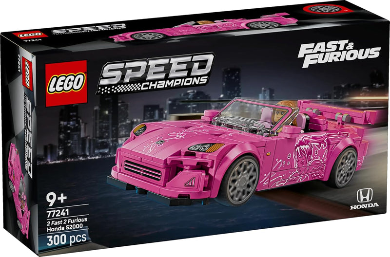 Speed Champions 2 Fast 2 Furious Honda S2000 - Pink Car Toy with Anime-Style Graphics - incl. a Suki Minifigure with a Spanner - Gift For 9+ Year Old Boys, Girls & Adult Movie Fans - 77241