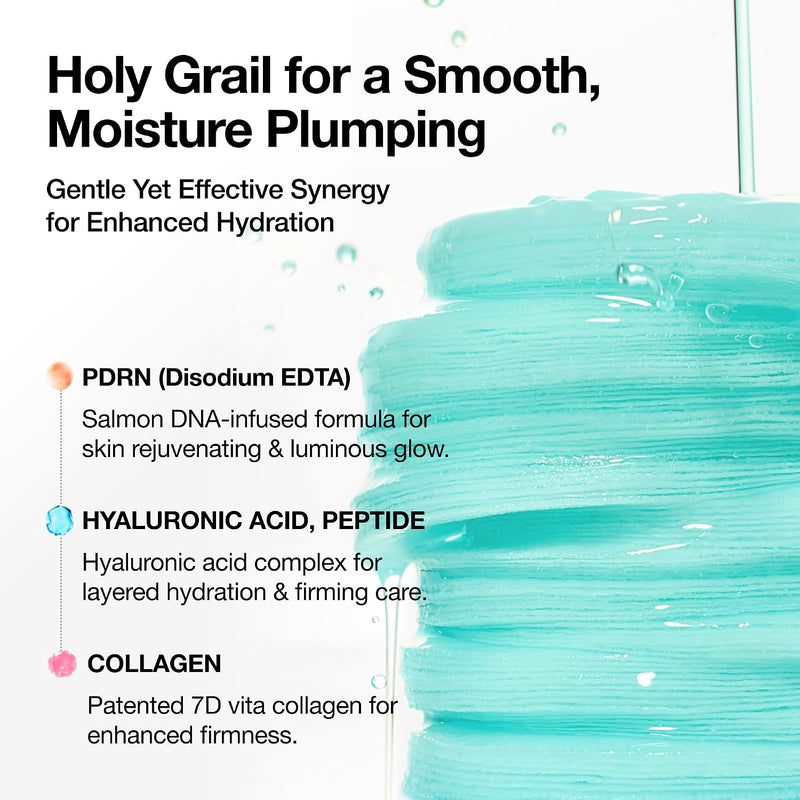 PDRN 100 Hyaluronic Acid Glow Pad, Glow-Plumping Korean Face Care for Daily Skincare & Makeup Prep, Dual-Sided TonerPad for Radiant Skin & Deep Hydration (180ml, 60 Pads)