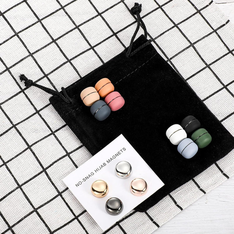 12 Pairs Strong Hijab Magnets, Thin Pinless Magnetic Hijab Pins for Scarf, Shirt, Veil, Dress, Multi-Use for Women