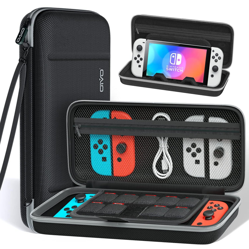 OIVO Switch OLED Case for Nintendo Switch OLED Accessories, Switch Carrying Case with Stand, Switch Portable Travel Bag with Game Storage for Nintendo Switch/Switch OLED Model (2021)