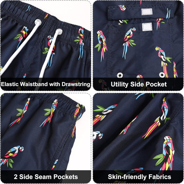 Maeau Men Swim Beach Shorts Quick Dry Swimming Trunks Drawstring Surfing Board Shorts