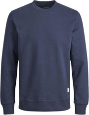 mens JJEBASIC SWEAT CREW NECK NOOS Sweatshirt (pack of 1) - Navy Blazer