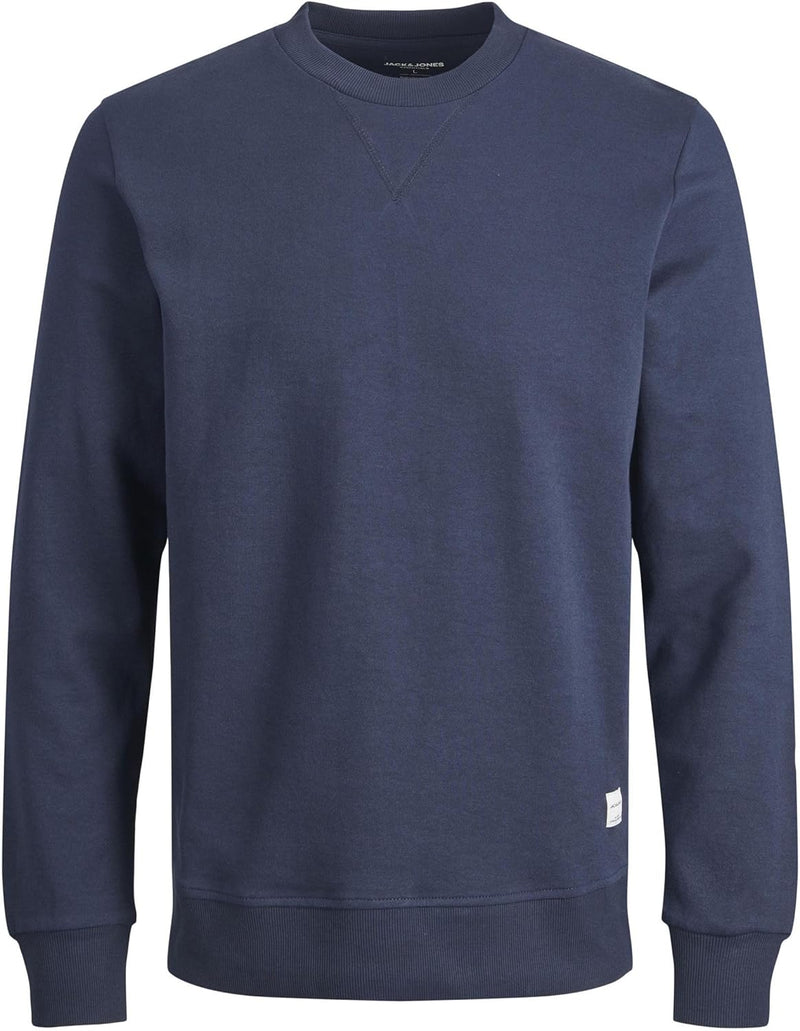 mens JJEBASIC SWEAT CREW NECK NOOS Sweatshirt (pack of 1) - Navy Blazer