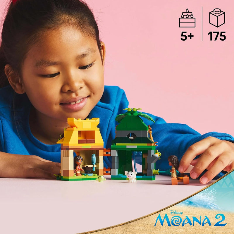 LEGO ǀ Disney Princess Moanas Island Fun Set, Buildable Toy with 2 Micro-Doll Figures and a House for Creative Play, Birthday Gift for 5 Plus Year Old Kids, Girls & Boys 43260