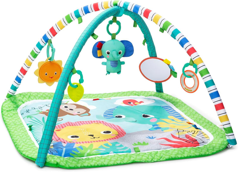 Bright Starts - Wild Wiggles FoldAway Activity Gym & Play Mat with Take-Along Toys, 0-12 months