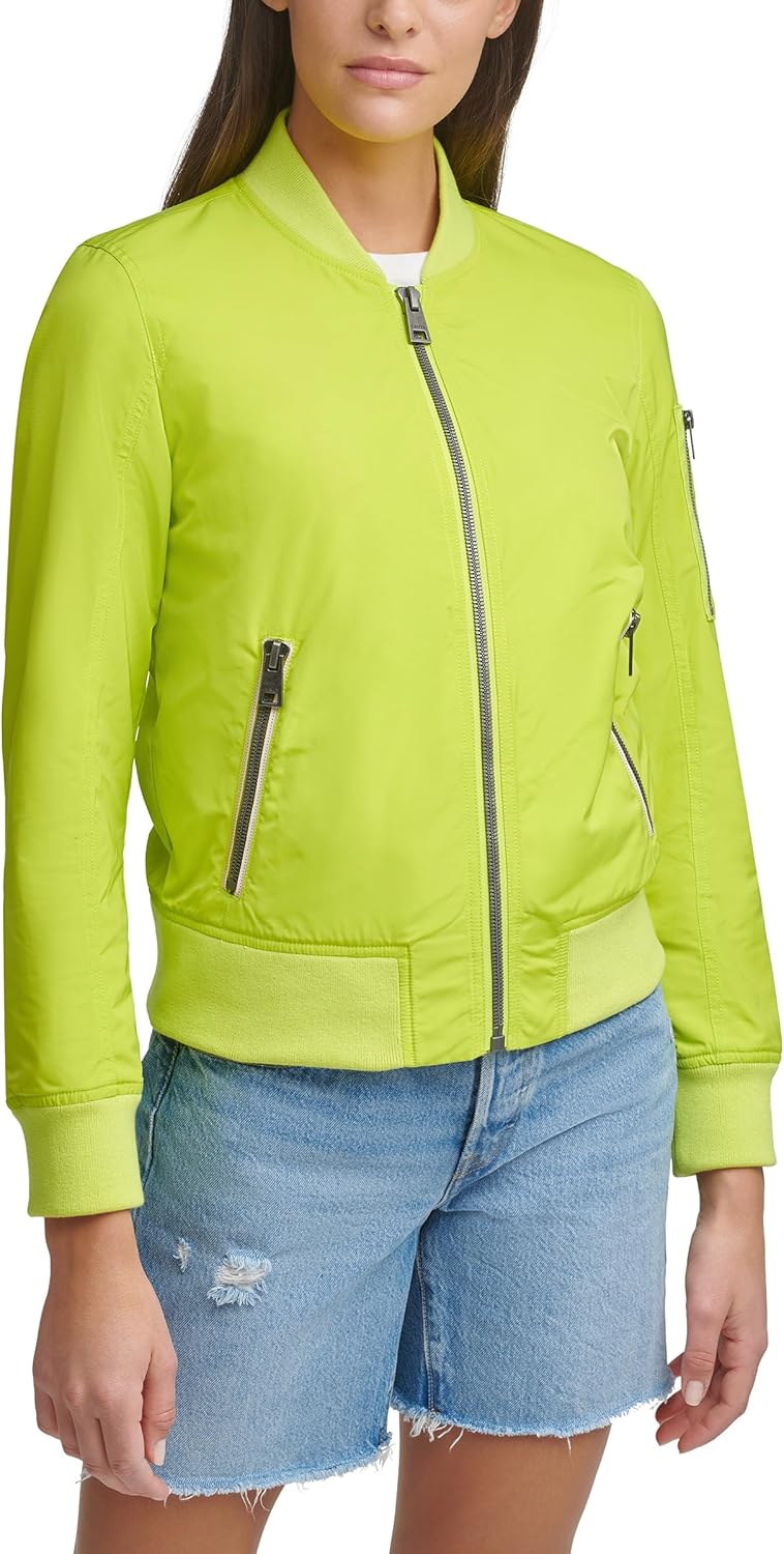 Levi's Women's Women's poly bomber jacket with contrast zipper pockets Jacket
