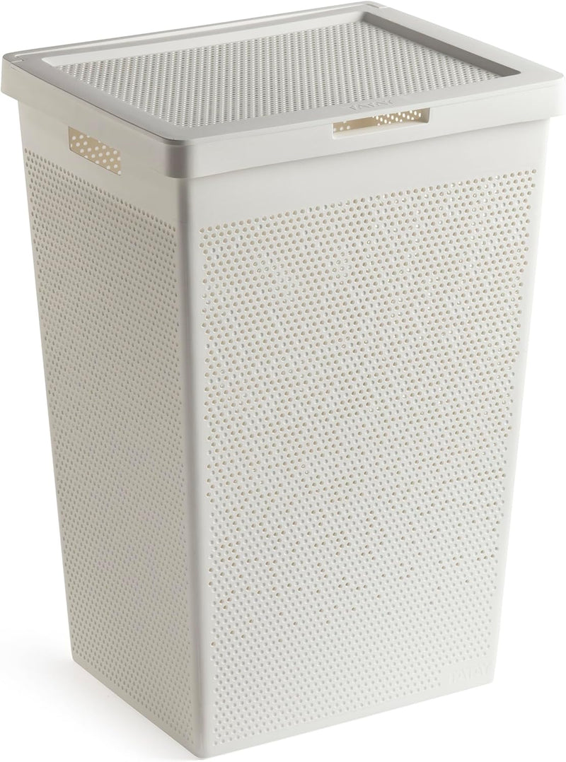 TATAY LAUNDARY HAMPER 40L BOHAL SKY WHITE, MADE IN SPAIN