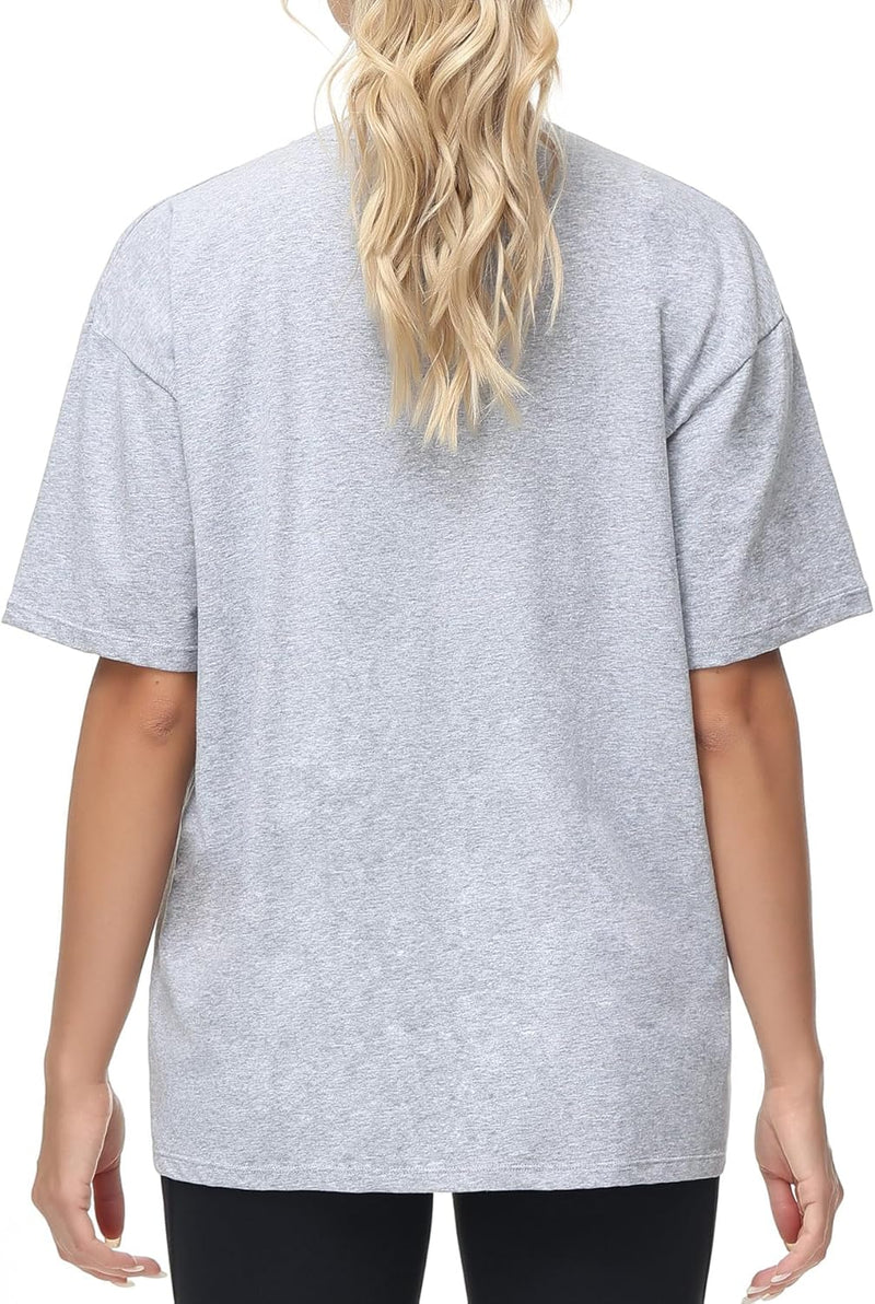 THE GYM PEOPLE Women's Casual Oversized T-Shirts Summer Crewneck Short Sleeve Workout Basic Tee Tops