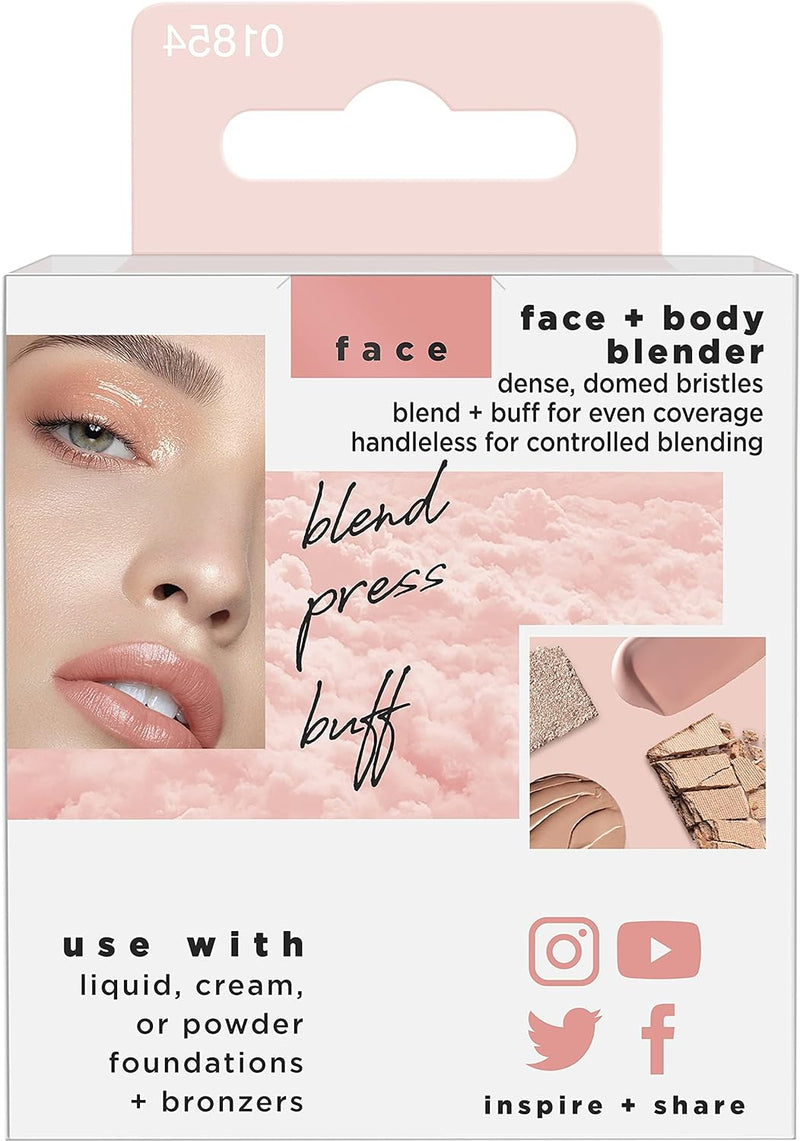 REAL TECHNIQUES Seamless Complexion Makeup Brush, Four Foundation, Primer, And Moisturizer, Makeup & Skincare Face Brush, Streakfree And Natural Finish, Orange, 1 Count