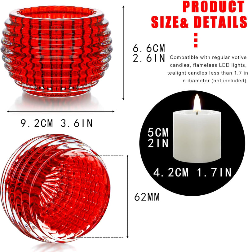 kanpura Clear Round Glass Votive Candle Holders 1pc, Fall Tea Light Candle Holder for Wedding Table, Votive for Birthday Party Decor