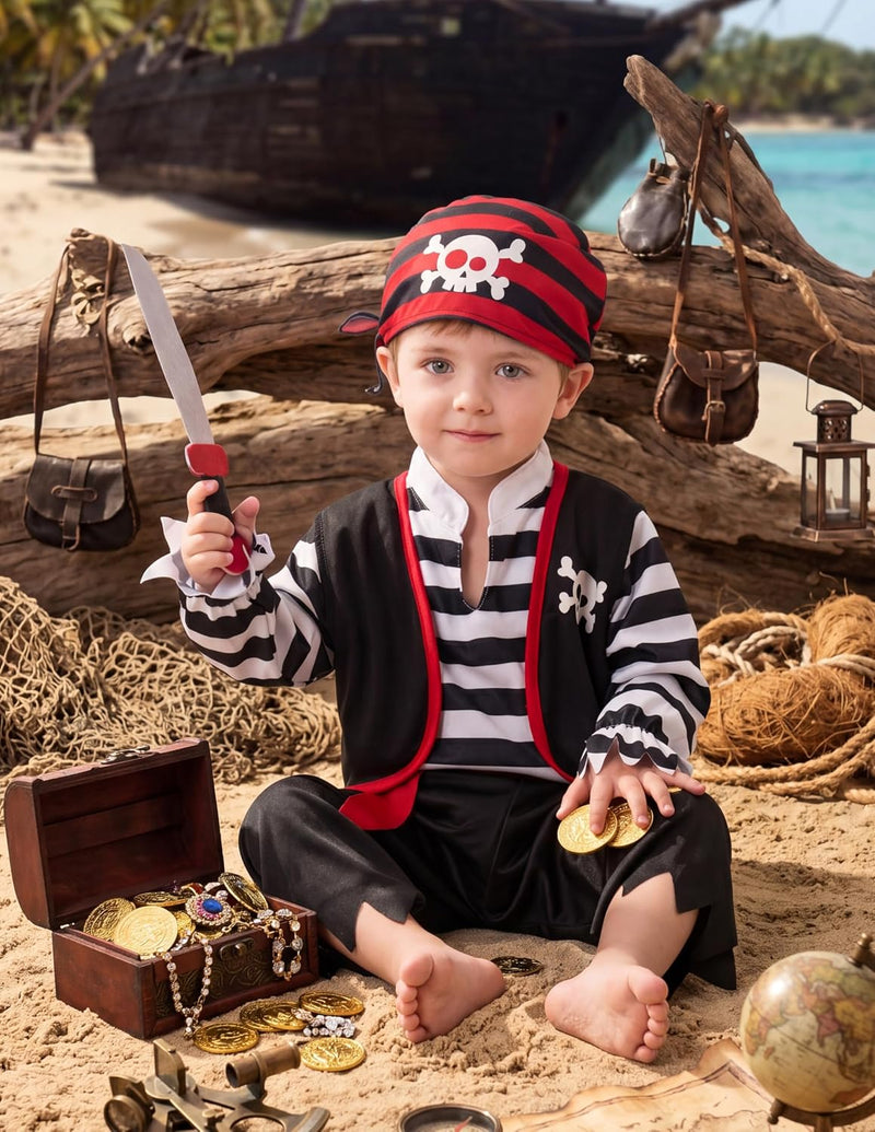 Spooktacular Creations Halloween Baby Pirate Costume, Infant Pirate Outfit Set for Toddler Pretend RolePlay Dress Up Party