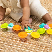Infantino Silicone Bath Pop Spinners - Sensory Dinosaur Toys with Suction Cups, Engaging Bath Time Fun for Toddlers, 3-Piece, 4 months+