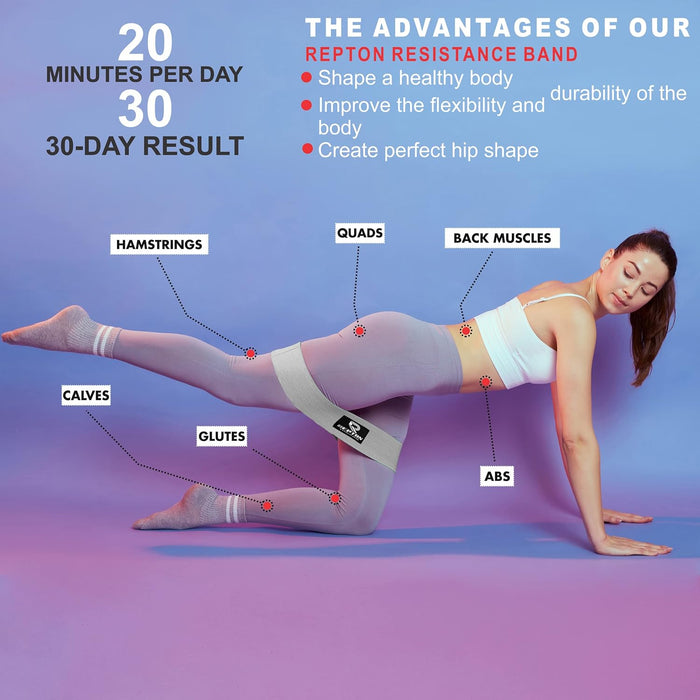 3 Sets Resistance Bands | Glutes, Hips and Legs Exercise Band | Ideal for Home Gym Fitness, Yoga, Pilates & Workout | Women and Men Non-Slip Booty Band | Physio Resistant Loop
