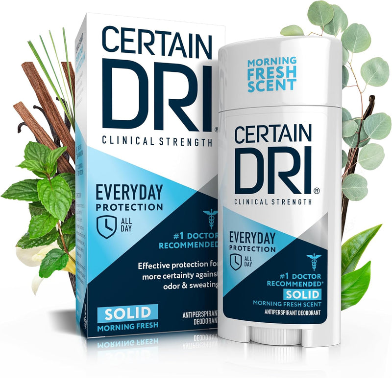 Prescription Strength Clinical Antiperspirant - Doctor Recommended Hyperhidrosis Treatment - 72 Hour Protection from Excessive Sweating - Roll-On - 1.2 Fl Oz - Pack of 1 - 75 g (Pack of 1) Everyday Strength Clinical, Solid
