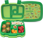 Bentgo Kids Prints Leak-Proof, 5-Compartment Bento-Style Kids Lunch Box - Ideal Portion Sizes for Ages 3 to 7 - BPA-Free, Dishwasher Safe, Food-Safe Materials (Dino Fossils) - Safari