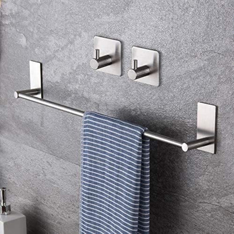 BUYMORE Beautiful Useful Youthful Towel Rack Set with 2 Hook, 304 Stainless Steel Wall Mounted Holder, No drilling Bathroom Cleaning Tools Holder, Kitchen Hardware Set