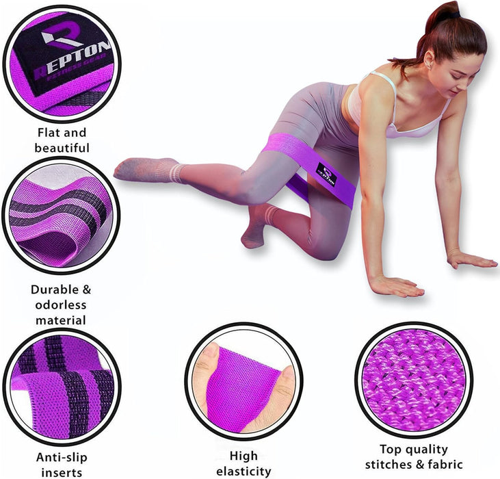 3 Sets Resistance Bands | Glutes, Hips and Legs Exercise Band | Ideal for Home Gym Fitness, Yoga, Pilates & Workout | Women and Men Non-Slip Booty Band | Physio Resistant Loop