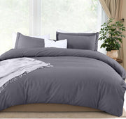 Utopia Bedding Duvet Cover Twin Size Set - 1 Duvet Cover with 1 Pillow Sham - 2 Pieces Comforter Cover with Zipper Closure - Ultra Soft Brushed Microfiber, 68 X 90 Inches (Twin/Twin XL, White) - Queen Grey