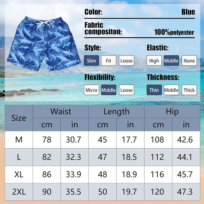 Sun Ora Men's Swim Trunks Quick Dry Swimming Shorts,Mesh Layer Swim Suit Beach Surfing Shorts with Mesh Pockets