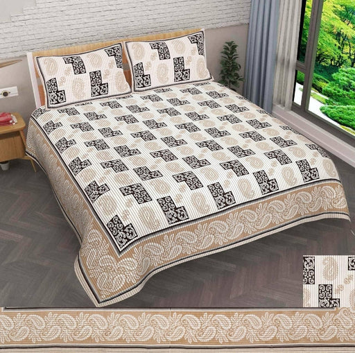 SUFAYA FAB Indian Sanganer Printed Beautiful Natural King Size Bedsheets with Two Pillows Cover (90x108) inches with Two Pillows Cover(17x27) inches
