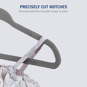 ZOBER Premium Kids Velvet Hangers (11” Inch - 50 Pack) Non Slip Baby Hangers, Ultra Slim Space Saving Childrens Hangers - 360° Swivel Hook, Strong & Durable Infant/Toddler Hangers (Small - Gray)
