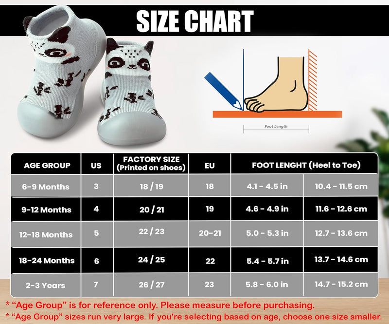 Dookeh Baby Sock Shoes Boys Girls First Walking Shoes Non-Slip Slippers Soft Sole Sneakers Toddler Infant Babygirl
