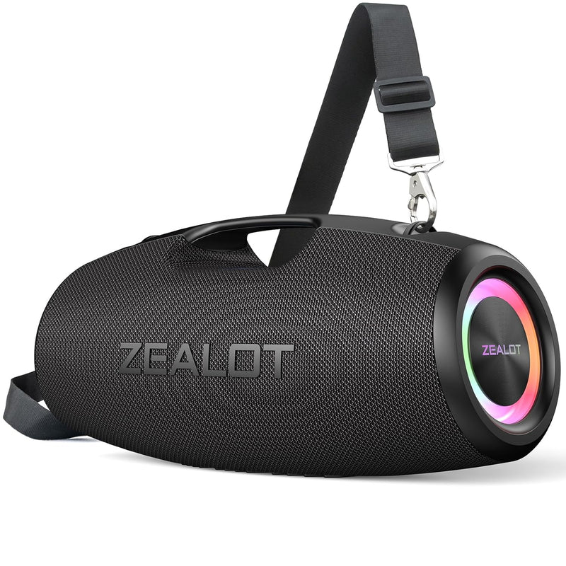 ZEALOT S78 Bluetooth Speaker, 120W Loud Bluetooth Box with Bass, IPX6 Waterproof, BoomBox with Light, Power Bank, Bluetooth 5.2, Outdoor Speaker,Large Speaker for Camping, Beach, Pool