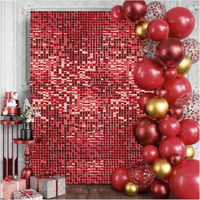 Kate Square Gold Shimmer Wall Sequin Panel Backdrop Birthday Wedding Background Decoration Wall(Pack of 12)
