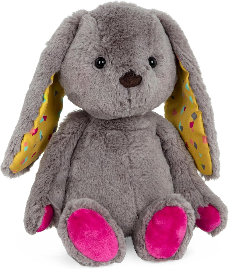 B. toys- B. softies- 12" Pink Plush Bunny - Huggable Stuffed Animal Bunny Toy- Soft & Cuddly- Washable- Newborns, Toddlers, Kids-0 Months + - Dark Grey