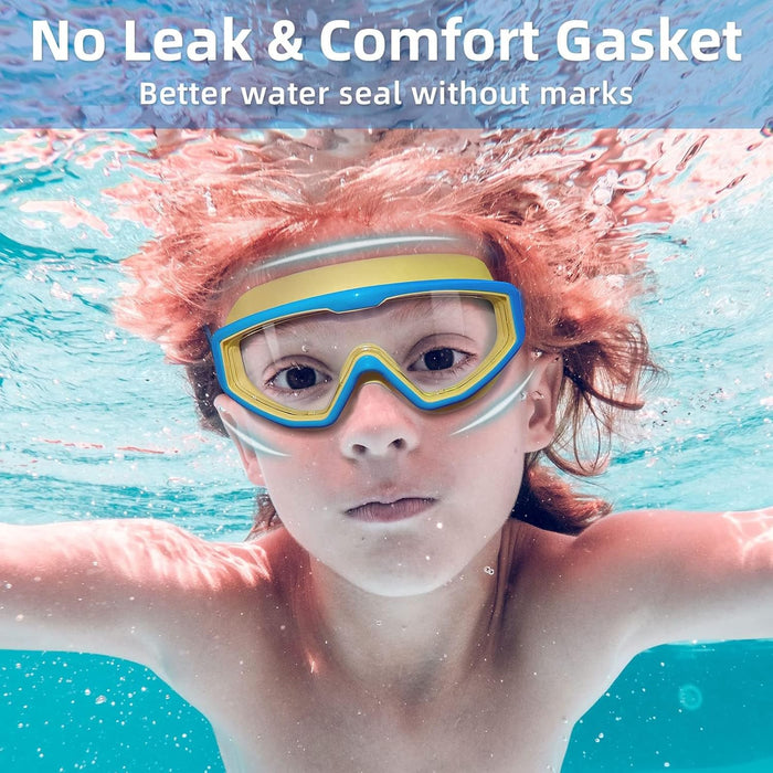 Kids Swim Goggles for Toddler Kids Youth, Anti-Fog Waterproof Anti-UV Clear Vision Water Pool Goggles Comfort for Age 6-14