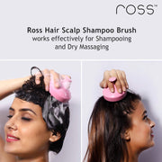 Ross Hair Scalp Massager Shampoo Brush with Soft Silicone Bristles Manual Head Massager, Pink