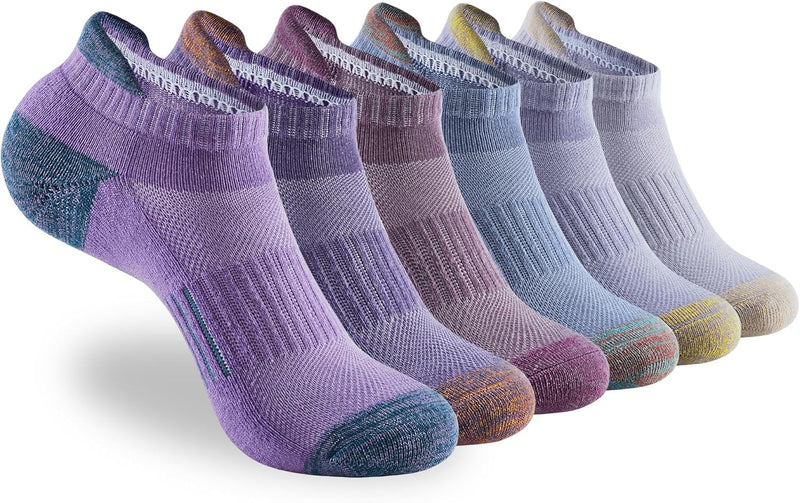 ATBITER Unisex Adult Athletic Socks Socks - 6pairs Colorful-purple