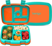 Kids Leak-Proof, 5-Compartment Bento-Style Kids Lunch Box - Ideal Portion Sizes for Ages 3 to 7, BPA-Free, Dishwasher Safe, Food-Safe Materials (Purple) - Orange