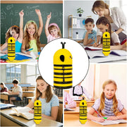 Little Bee Pencil Case 2 in 1, Kawaii Pen Case Soft Silicone, Cute Yellow Bee Table Pen Holder Pouch Pencil Case with Zipper for School Students Teens Girls Boys, Portable, Lightweight, Durable