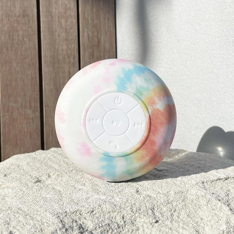 Sunny Life Waterproof Splash Speaker Tie Dye Multi - Portable Bluetooth Speaker - Colorful Tie Dye Design - IPX7 Waterproof for Pool, Beach, or Outdoors - Crisp Sound for Any Adventure