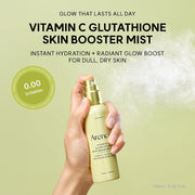 Vitamin C & Glutathione Skin Booster Mist, Glow Facial Spray with Niacinamide & Hydrating Ingredients, Lightweight Face Mist for Daily Refresh, 100ml / 3.38 fl oz