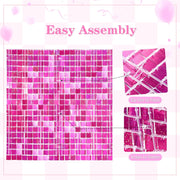 LuoluoHouse Shimmer Wall Panel Sequin Backdrop Panels 12 Packs-Iridescent Silver Backdrop for Graduation Anniversary Backdrop Wall Backdrops Engagement Decoration