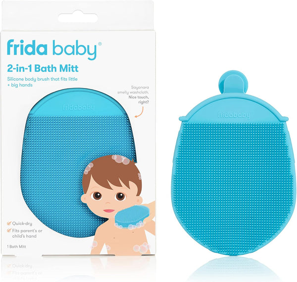 DermaFrida The Bath Mitt: Toddler Quick-Dry Body Bath Brush, Silicone, Replacement to Kid's Washcloth, Fits Both Parent or Child for Early Stage Development - Bath Mitt