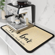 DK177 Coffee Mat Coffee Bar Mat Hide Stain Absorbent Drying Mat with Waterproof Rubber Backing Fit Under Coffee Maker Coffee Machine Coffee Pot Espresso Machine Coffee Bar Accessories-19"x12" - 19"x12" Coffee Bar