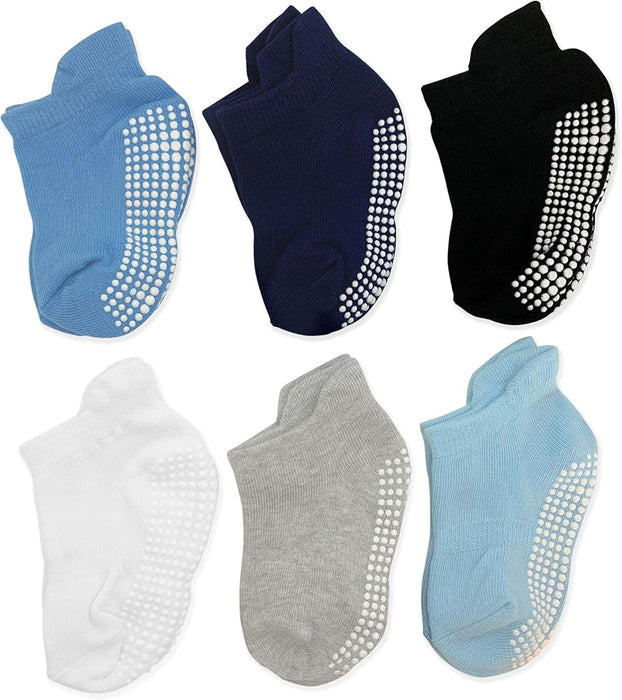 SHOWAY Unisex Kids Non Slip Ankle Socks For Infants 6 Pieces Modern Socks