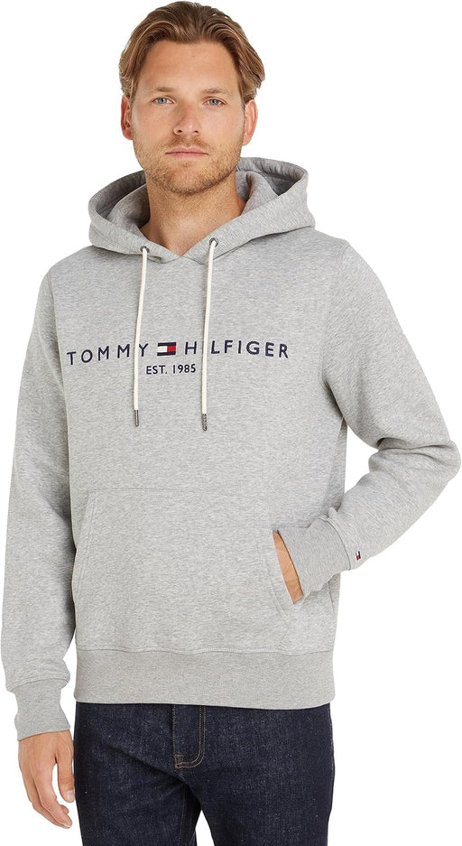 Mens Embroidered Brand Logo Kangaroo Pocket Hoodie Long Sleeves Sweatshirt (pack of 1) - Grey (Cloud Htr 501)