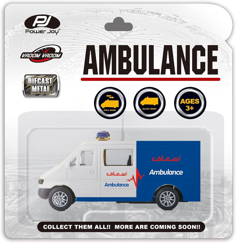 Power Joy Vroom Vroom Diecast Dubai Ambulance 1/43, Multicolor, Crd114