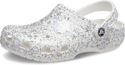 Unisex Adult 10001-411 Classic Clog - White Silver Glitter
