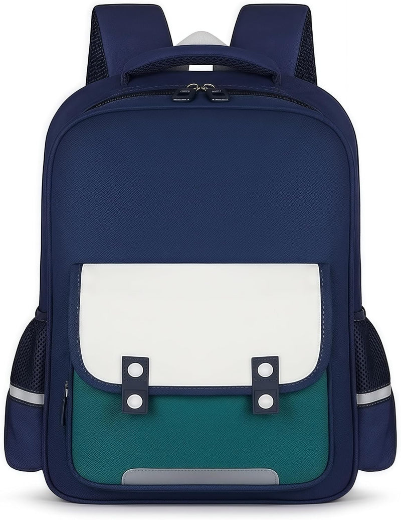 Kids Lightweight Backpack (3-6 Years) - Preschool Essentials Bag with Front Zip, Ergonomic Support - Green
