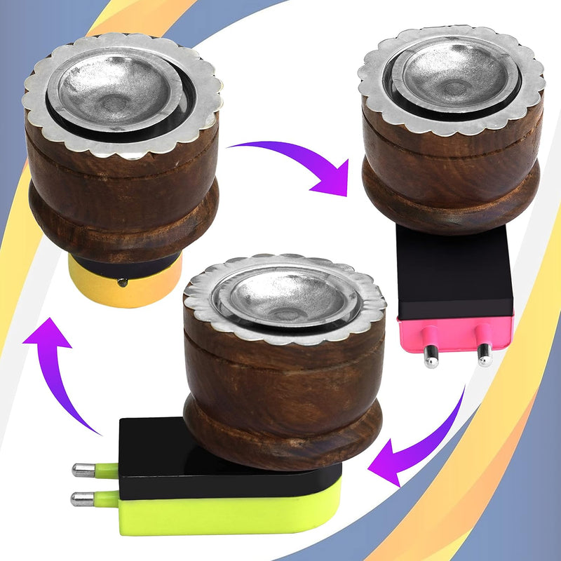 TULMAN Wooden Electric Kapoor Dani Stand Incense Burner for Home Aroma Diffuser Bakhoor Burner for Office
